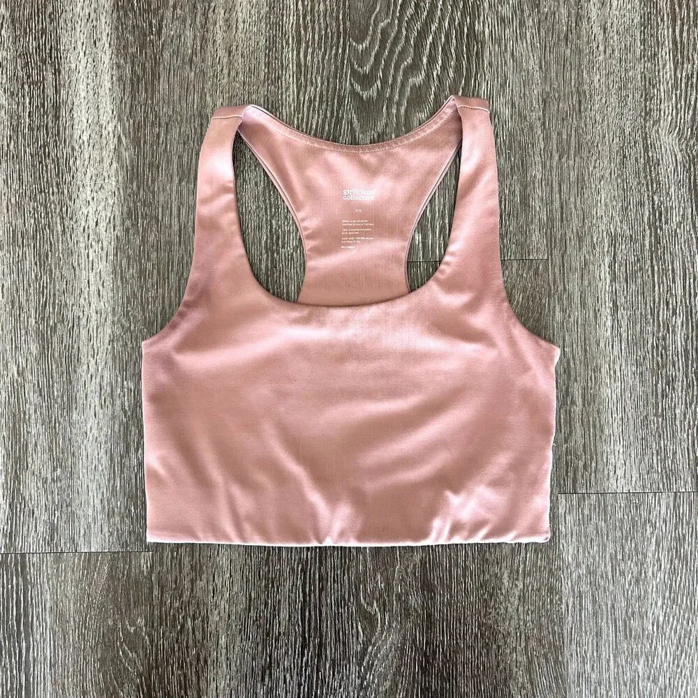 NWOT GIRLFRIEND COLLECTIVE Paloma Sports‎ Bra XS Rose Quartz Pink Racerback Crop